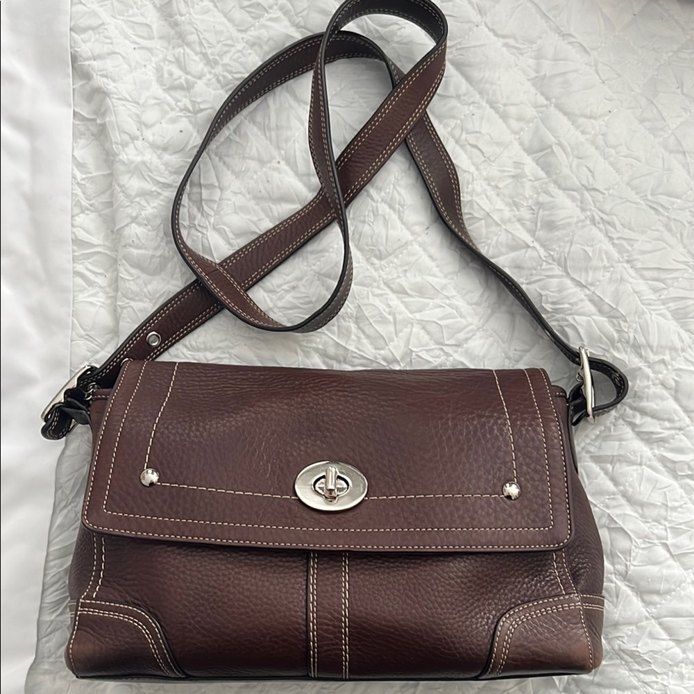 Coach Dark Brown Leather Crossbody Bag